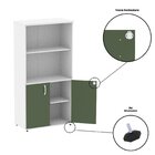 Armario Para Escritório 2 Portas Pivotante Branco/salvia