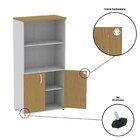 Armário Para Escritório 2 Portas Pivotante Cinza/samba