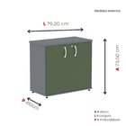 Armário Para Escritório 2 Portas Pivotante Grafito/salvia