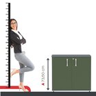 Armário Para Escritório 2 Portas Pivotante Grafito/salvia