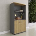 Armário Para Escritório 2 Portas Pivotante Grafito/samba