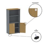 Armário Para Escritório 2 Portas Pivotante Grafito/samba