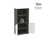 Armário Para Escritório 2 Portas Pivotante Salvia/branco