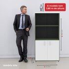 Armário Para Escritório 2 Portas Pivotante Salvia/branco