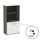 Armário Para Escritório 2 Portas Pivotante Salvia/branco