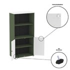 Armário Para Escritório 2 Portas Pivotante Salvia/branco