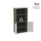 Armário Para Escritório 2 Portas Pivotante Salvia/cinza