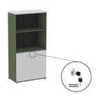 Armário Para Escritório 2 Portas Pivotante Salvia/cinza