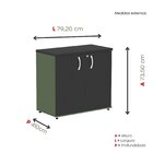 Armário Para Escritório 2 Portas Pivotante Salvia/preto