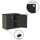 Armário Para Escritório 2 Portas Pivotante Salvia/preto