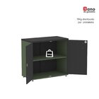 Armário Para Escritório 2 Portas Pivotante Salvia/preto