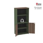 Armário Para Escritório 2 Portas Pivotante Salvia/walnut
