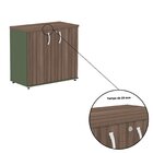 Armário Para Escritório 2 Portas Pivotante Salvia/walnut/preto