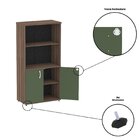 Armário Para Escritório 2 Portas Pivotante Walnut/salvia