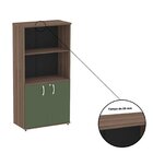 Armário Para Escritório 2 Portas Pivotante Walnut/salvia