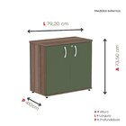 Armário Para Escritório 2 Portas Pivotante Walnut/salvia