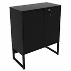 Armário Para Escritório 2 Portas Preto Me4154 - Tecno Mobili