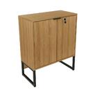 Armário Para Escritório 2 Portas Preto Me4154 - Tecno Mobili