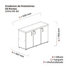Armário Para Escritório 3 Portas 1 Prateleira Pivot Pe40