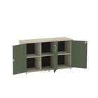 Armário Para Escritório 3 Portas Credenza Castanheira/sálvia