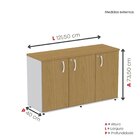 Armário Para Escritório 3 Portas Credenza Cinza/samba