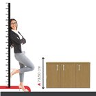 Armário Para Escritório 3 Portas Credenza Cinza/samba