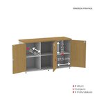 Armário Para Escritório 3 Portas Credenza Cinza/samba