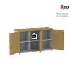 Armário Para Escritório 3 Portas Credenza Cinza/samba