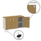 Armário Para Escritório 3 Portas Credenza Cinza/samba