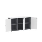 Armário Para Escritório 3 Portas Credenza Grafito/branco