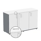 Armário Para Escritório 3 Portas Credenza Grafito/branco