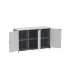 Armário Para Escritório 3 Portas Credenza Grafito/cinza