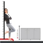 Armário Para Escritório 3 Portas Credenza Grafito/cinza