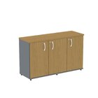 Armário Para Escritório 3 Portas Credenza Grafito/samba