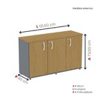 Armário Para Escritório 3 Portas Credenza Grafito/samba