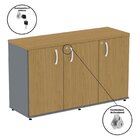 Armário Para Escritório 3 Portas Credenza Grafito/samba