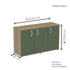 Armário Para Escritório 3 Portas Credenza Noce Naturalle/sálv