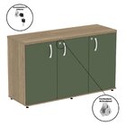 Armário Para Escritório 3 Portas Credenza Noce Naturalle/sálv