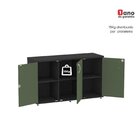 Armário Para Escritório 3 Portas Credenza Preto/sálvia