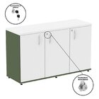 Armário Para Escritório 3 Portas Credenza Sálvia/branco