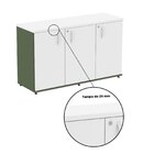 Armário Para Escritório 3 Portas Credenza Sálvia/branco