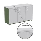 Armário Para Escritório 3 Portas Credenza Sálvia/cinza