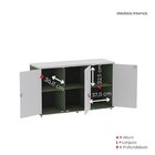 Armário Para Escritório 3 Portas Credenza Sálvia/cinza