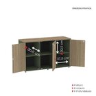 Armário Para Escritório 3 Portas Credenza Sálvia/noce Natural