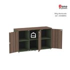 Armário Para Escritório 3 Portas Credenza Salvia/walnut