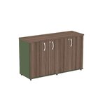 Armário Para Escritório 3 Portas Credenza Salvia/walnut