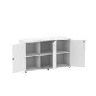 Armário Para Escritório 3 Portas Pivotante Credenza Branco