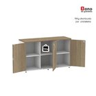 Armário Para Escritório 3 Portas Pivotante Credenza Branco/no