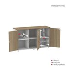 Armário Para Escritório 3 Portas Pivotante Credenza Branco/no