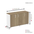 Armário Para Escritório 3 Portas Pivotante Credenza Branco/no